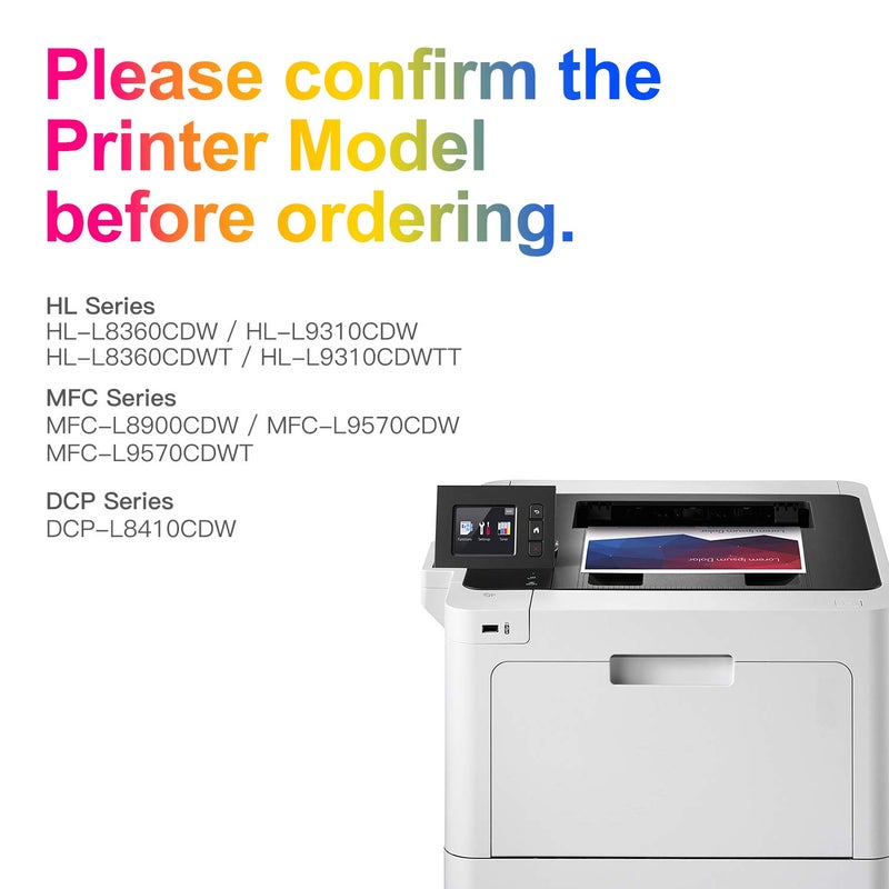 Uniwork Compatible Toner Cartridge Replacement for Brother TN436 TN 436 TN436BK TN433 use with MFC-L8900CDW HL-L8360CDW HL-L8260CDW MFC-L8610CDW MFC-L9570CDW HL-L9310CDW Printer Tray (4 Pack) - Image 2